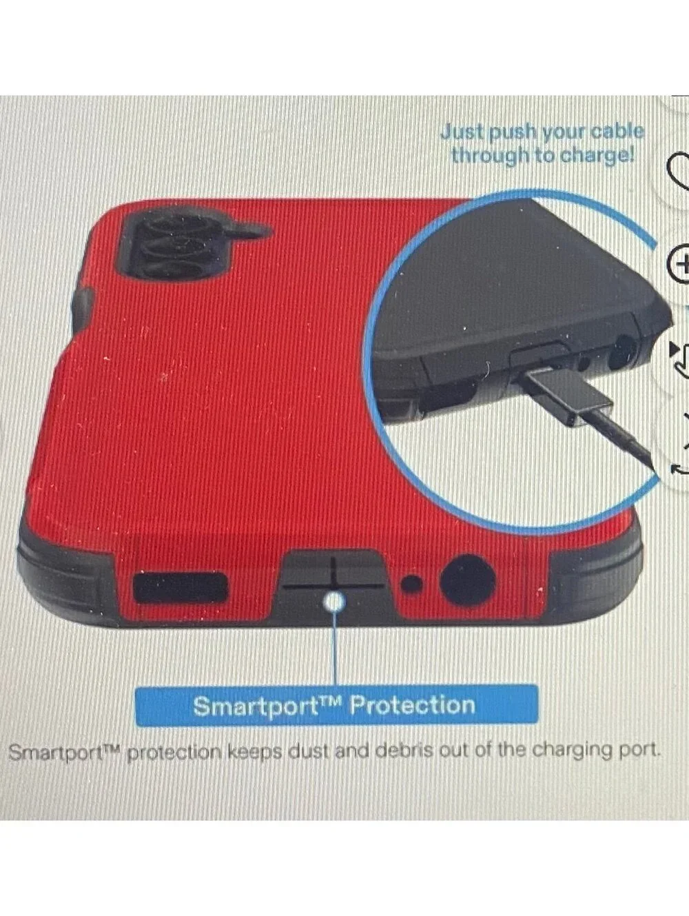 Onn Slim Rugged Case for Samsung Galaxy A15 5G Red/Gray